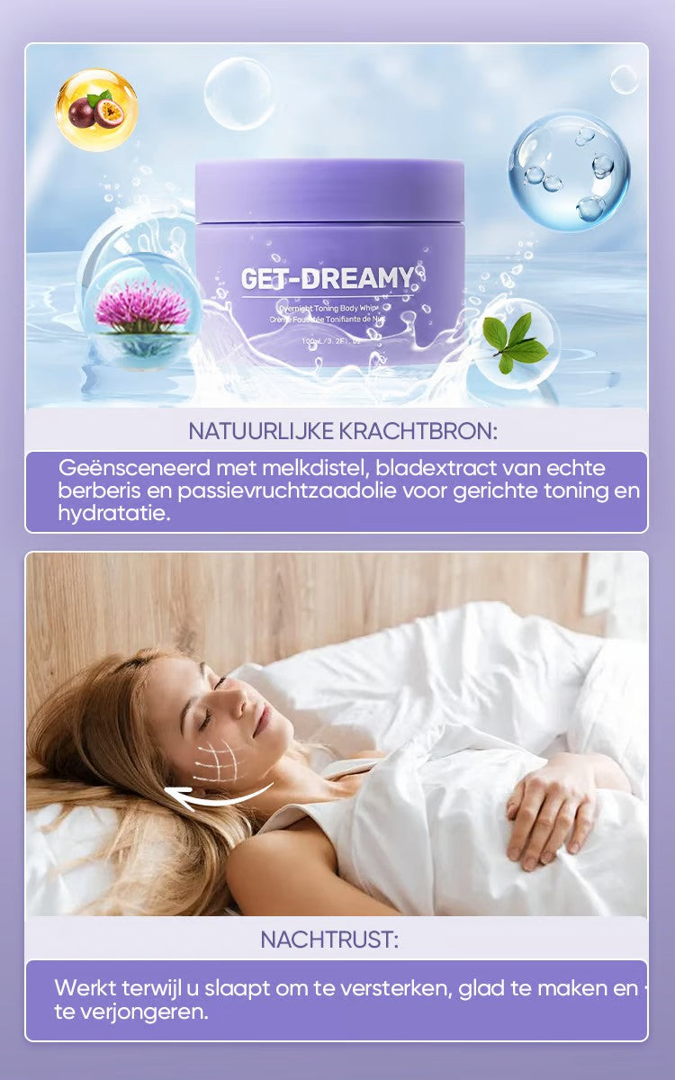 DreamCream | Strakkere, gladdere huid terwijl je slaapt | 1+1 gratis