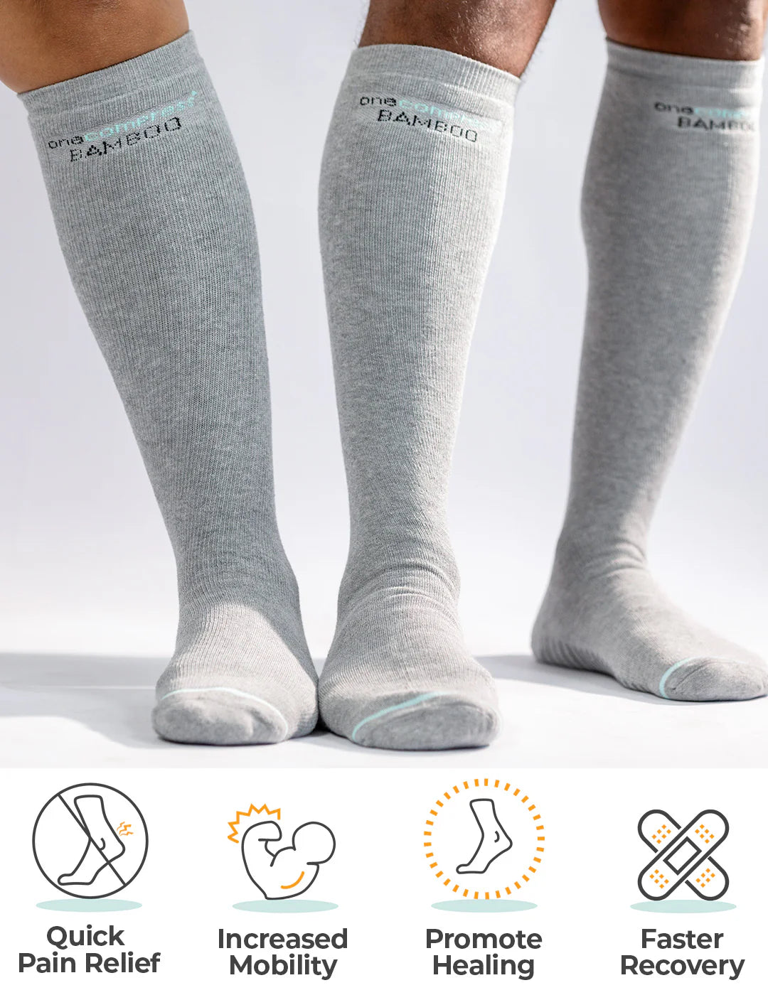Premium Bamboo Compression Socks with Grip